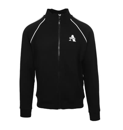 Black Initial Logo Cotton Zipped Sweatshirt