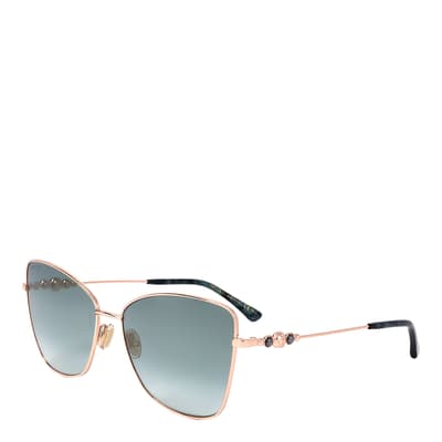 Gold Copper Cateye Sunglasses 59mm