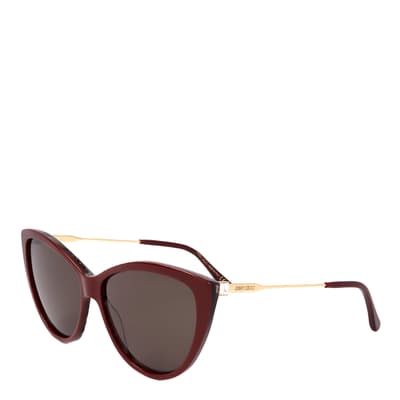 Burgundy Cateye Sunglasses 60mm