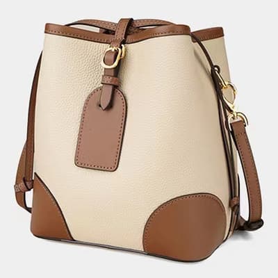 White/Brown Saige Shoulder Bag