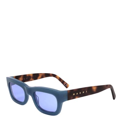 Blue Havana Rectangular Sunglasses 52mm