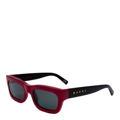 Bordeaux Black Rectangular Sunglasses 52mm