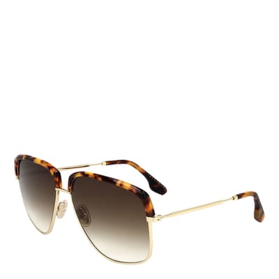 Gold, Tortoise Square Sunglasses 60mm