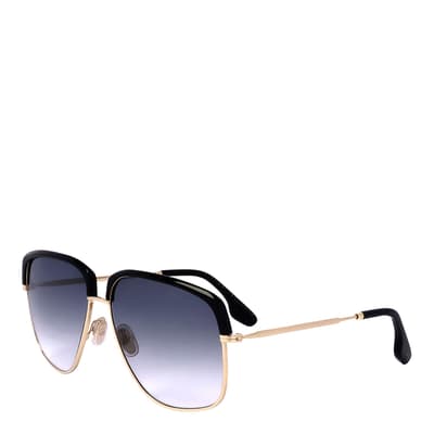 Gold, Black Square Sunglasses 60mm