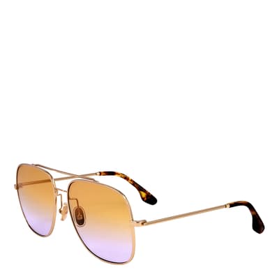Gold, Honey Square Sunglasses 59mm