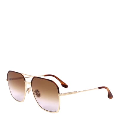 Gold, Brown Square Sunglasses 59mm