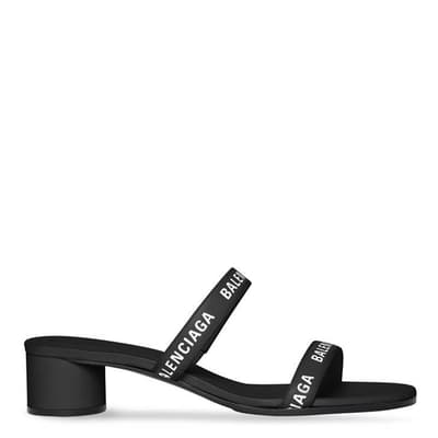 Black Balenciaga Mule Heeled Sandals