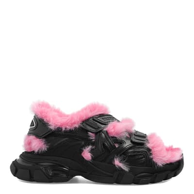 Black/Pink Balenciaga Track Sandals