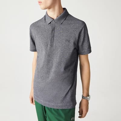 Grey Cotton Blend Polo Shirt