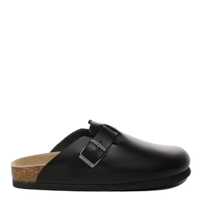 Women's Black Pintail Leather Clogs