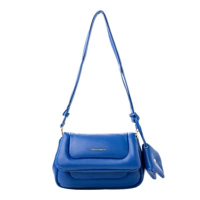 Sax Blue Leather Shoulder Bag
