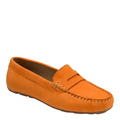 Orange Corry Suede Loafers