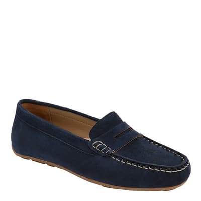 Navy Corry Suede Loafers