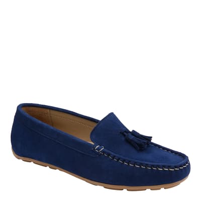 Cobalt Blue Bute Suede Loafers