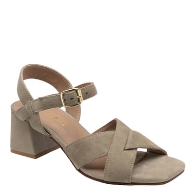 Pale Green Balley Suede Heeled Sandals