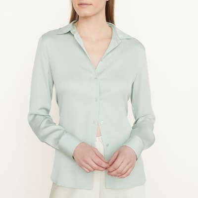 Pale Blue Slim Fitted Blouse