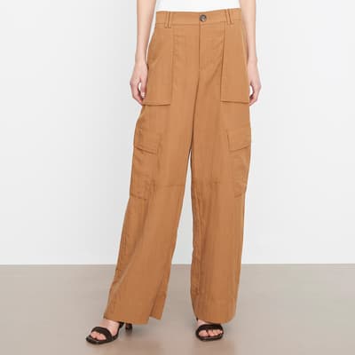Camel Mid Rise Cargo Trouser
