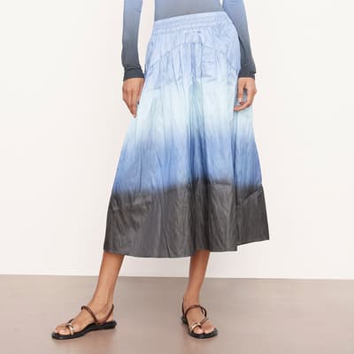 Blue Dip Dye Smocked Skirt