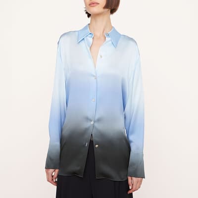 Blue Dip Dye Relaxed Silk Shirt