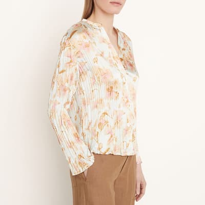 Ivory Floral Crushed Blouse