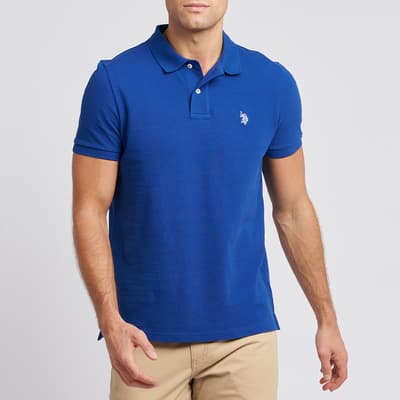 Royal Blue Pique Cotton Polo Shirt