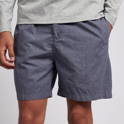 Light Chambray Oxford Cotton Blend Shorts