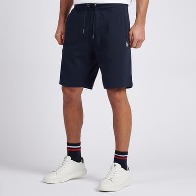 Navy Luxe Cotton Blend Sweat Shorts