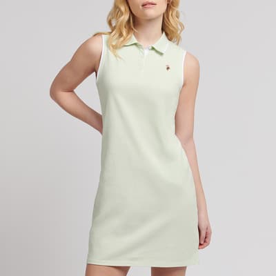 Sage Sleeveless Cotton Polo Dress