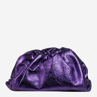 Purple Metallic Pouch Bag