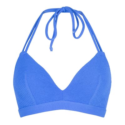 Blue Padded Triangle Bikini Top
