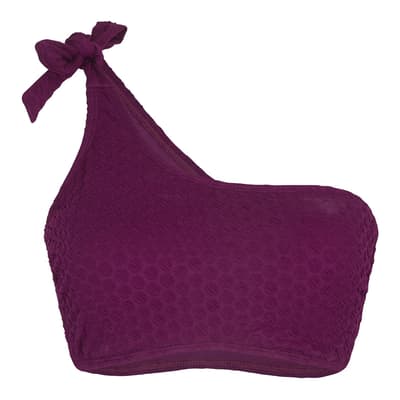 Purple One Shoulder Bandeau Bikini Top