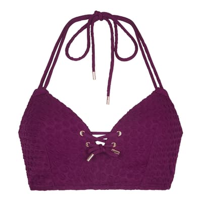 Purple Padded Triangle Bikini Top