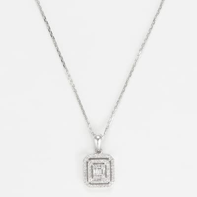 Silver Miroir Diamond Pendant Necklace