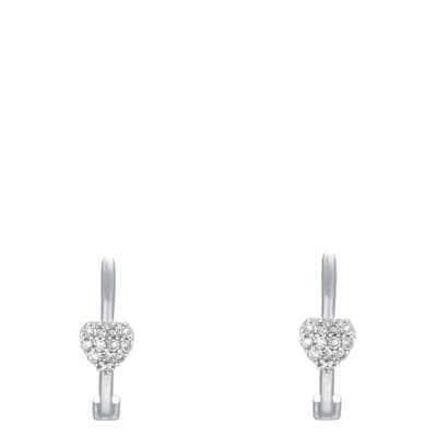 Silver Coeur Jumelle Diamond Earrings