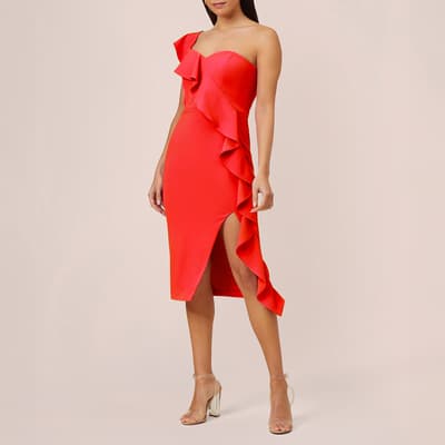 Red Crepe Cocktail Dress