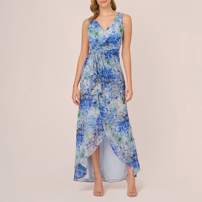 Blue Long Printed Gown
