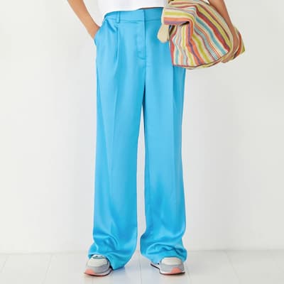 Blue Hayley Satin Trousers
