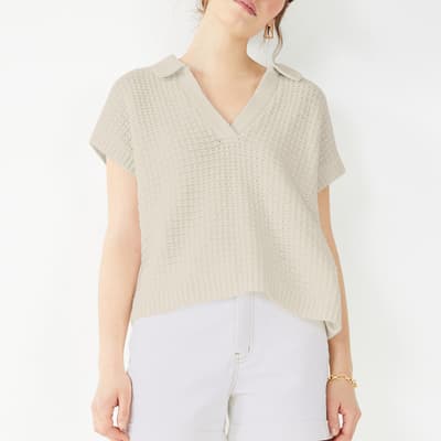 Ecru Trixie Textured Knitted Top
