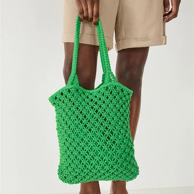 Green Verity Crochet Tote Bag 