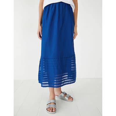 Blue Chara Cotton Maxi Skirt