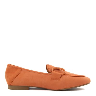 Orange Suede Flat Shoes
