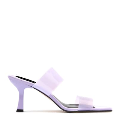 Lilac Transparent Double Band Heeled Sandals