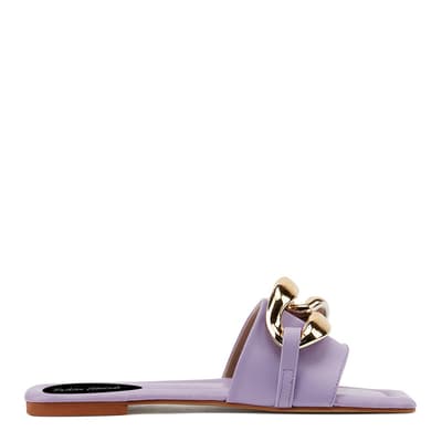 Lilac Chain Detail Flat Sandals