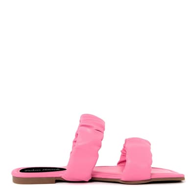 Pink Quilted Double Band Flat Sandals