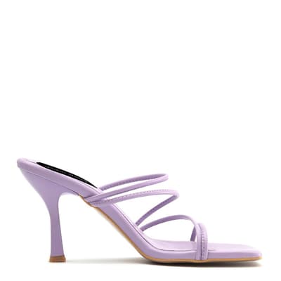 Lilac Strappy Heeled Mules