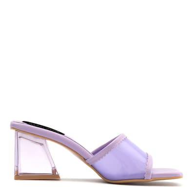 Lilac Transparent Band Heeled Mules