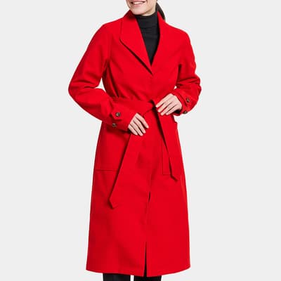 Red Beata Longline Coat
