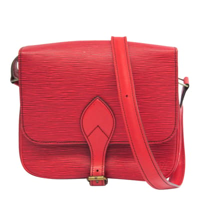 Red Cartouchiere Shoulder Bag