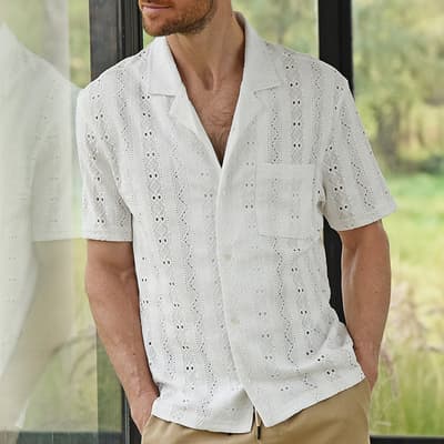 White Zanzibar Crochet Shirt