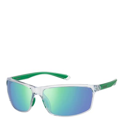Crystal Green Rectangular Sunglasses 63mm